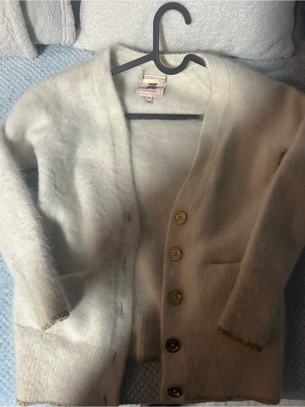 Juicy couture cozy Cream Button Front Cardigan